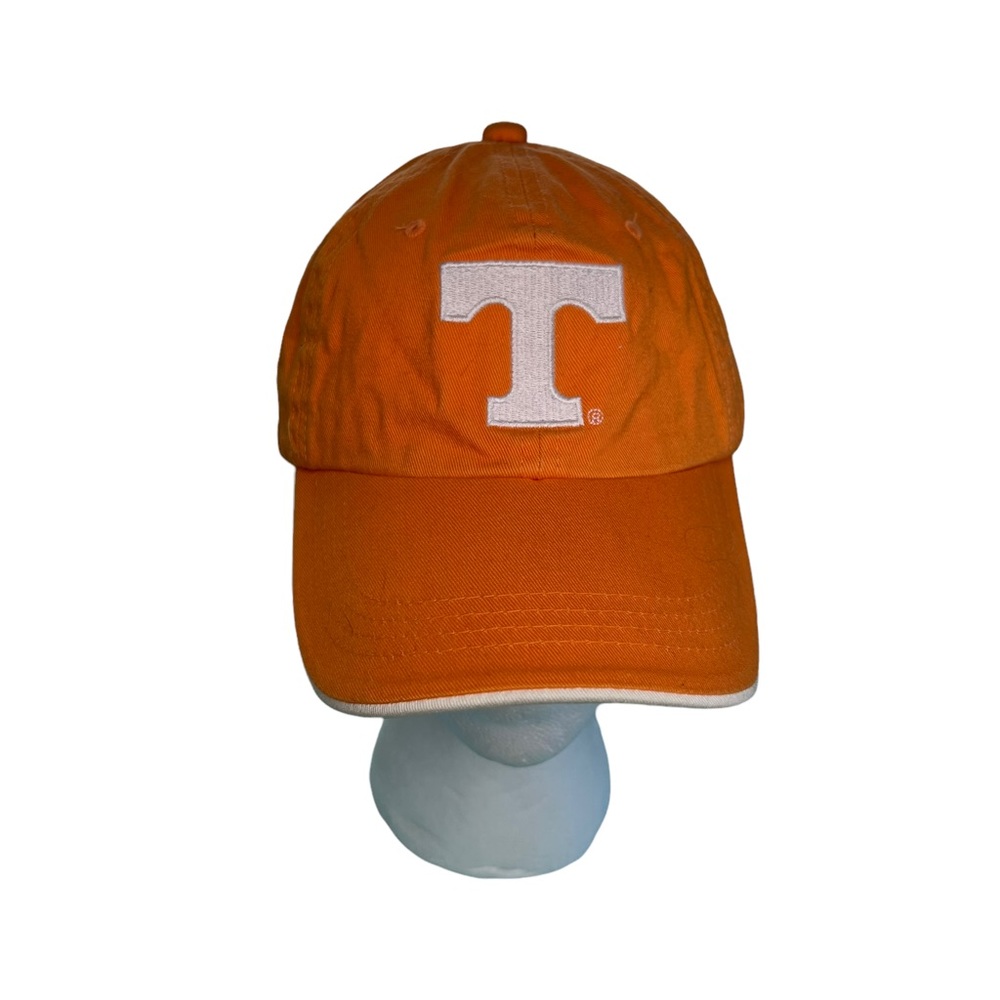 Tennessee Hat Adjustable Strap Embroidered T Orange and White